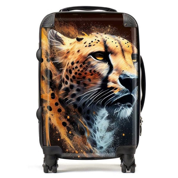 Warren Reed Cheetah Face Splashart Dark Background Suitcase