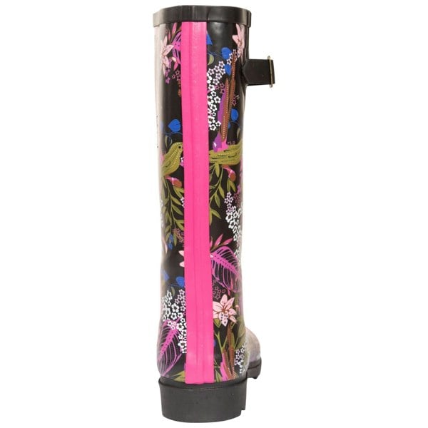 Trespass Women's Elena Floral Wellington Boots - Black/Green Print