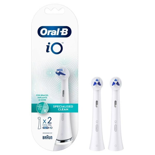 Oral-B iO Specialised Clean Toothbrush Heads, Pack of 2 Counts