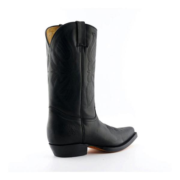 Grinders Mens Black Cowboy Leather Boots- Louisiana