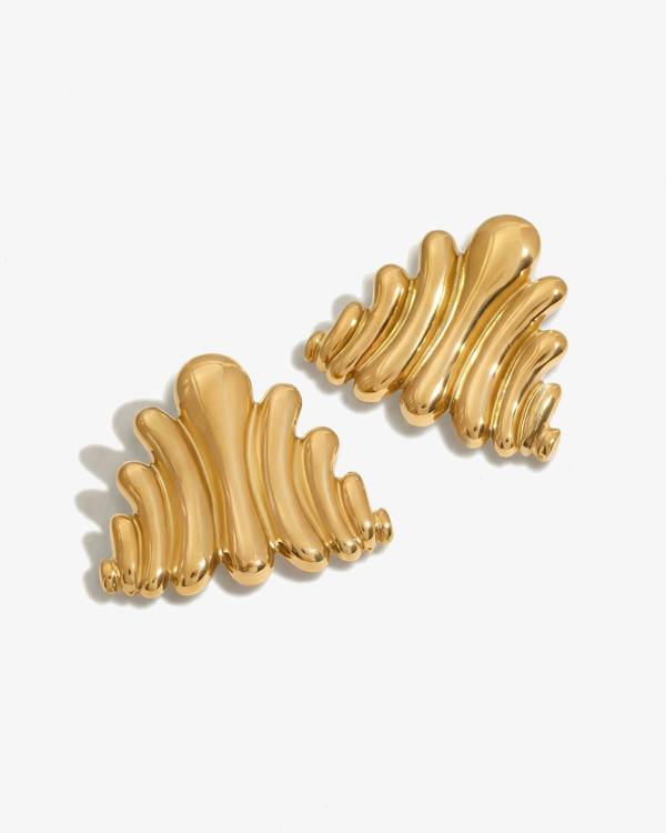 Elk & Bloom Chunky 14K Gold Molten Wave Studs