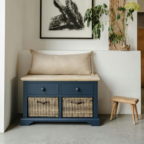 Statement Furniture Florence Storage Bench with 2 Drawers and 2 Baskets Assembled