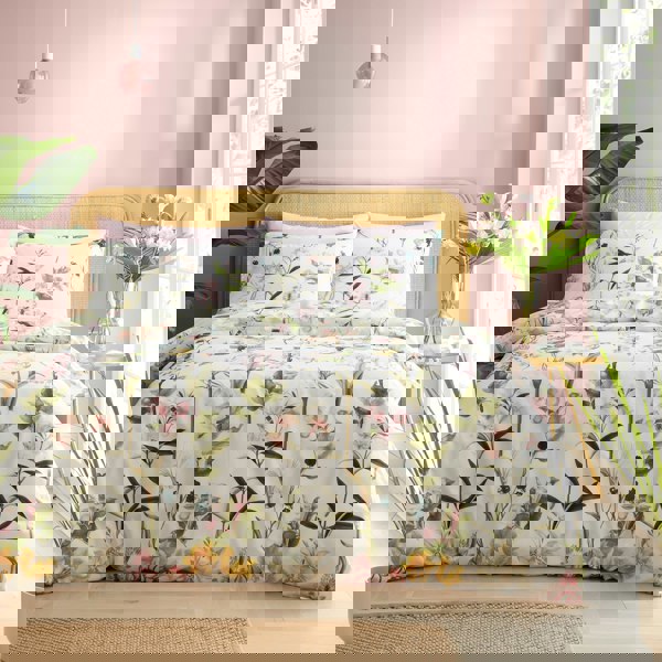 RHS Exotic Floral 200 Thread Count Cotton Reversible Duvet Cover Set