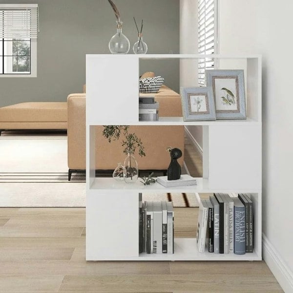 Berkfield Book Cabinet Room Divider White 80x24x94 cm Engineered Wood