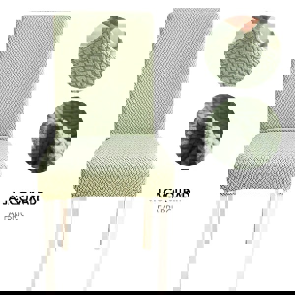 Anyseat Cypress Green Knitted Design Elastic Chair Cover for Dining Room