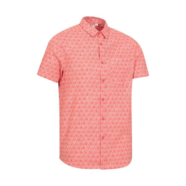 Mountain Warehouse Mens Preston Illustration Leaves Shirt - Coral - 