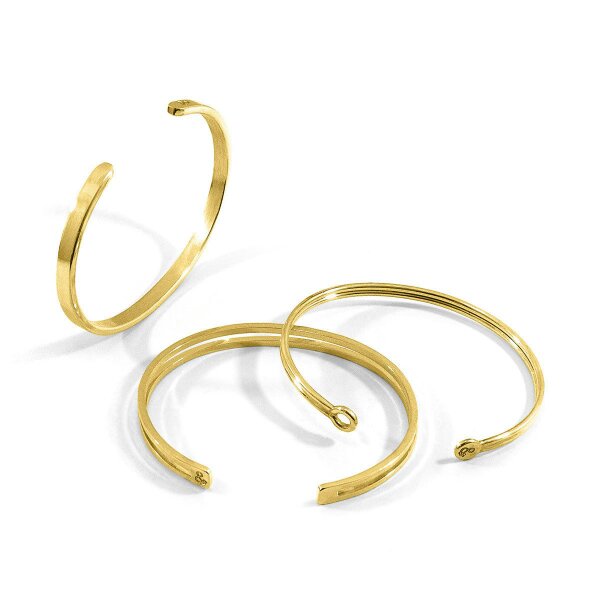 Anchor & Crew Bartlett Inline Midi Geometric 9ct Yellow Gold Bangle