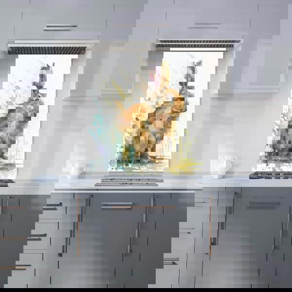 Warren Reed - Designer Rabbit Splash Watercolour Kitchen Splashback