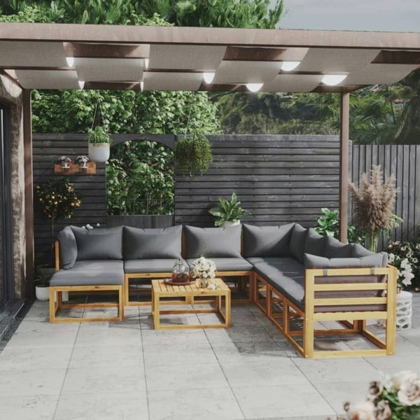 Berkfield 9 Piece Garden Lounge Set with Cushions Solid Wood Acacia (UK/IE/FI/NO only)