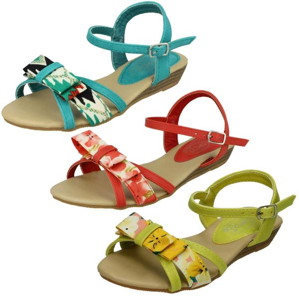 Spot On Girls Spot On Summer Bow Front Sandals
