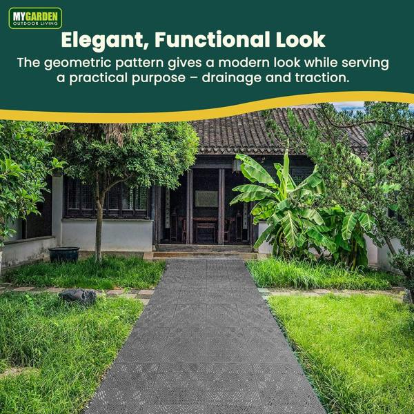 My Garden Outdoor Living My Garden Interlocking Decking Tiles Outdoor - 30x30cm 10 Pack Garden Plastic Tiles Weather-Resistant, Easy Install