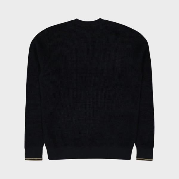 Fred Perry Waffle Stitch Sweater Black