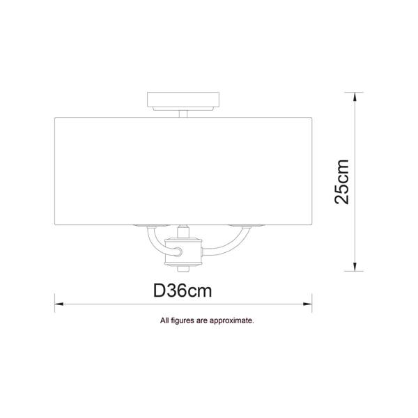COSYLYTE Winston 3 Light Faux Linen Shade Ceiling Light
