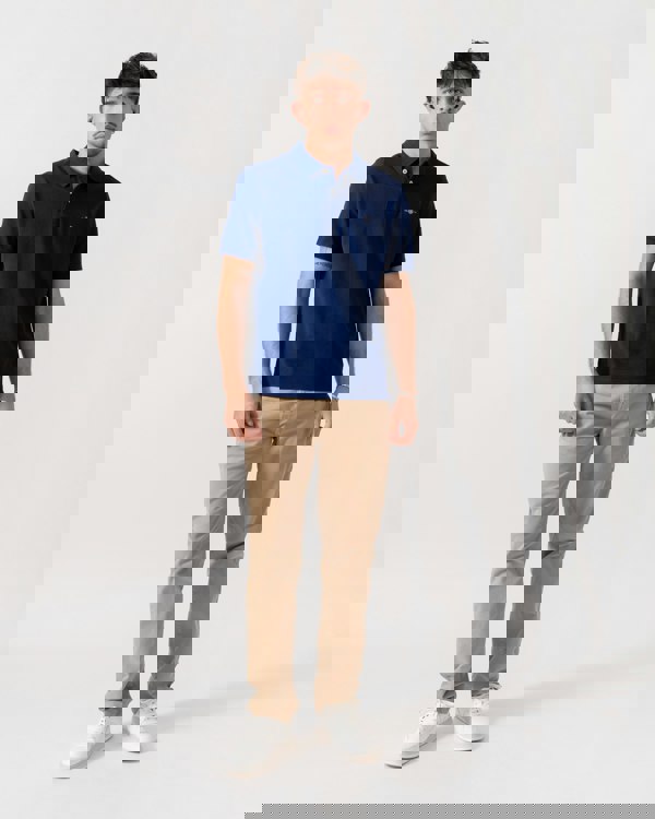 model wearing GANT Mens Regular Fit Desert Jeans - 248 Dark Khaki full length