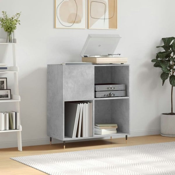 Berkfield Record Cabinet Concrete Grey 84.5x38x89 cm Engineered Wood