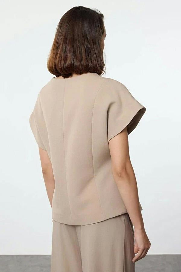 WOVCOR Oversize Wrap-Around Woven Vest
