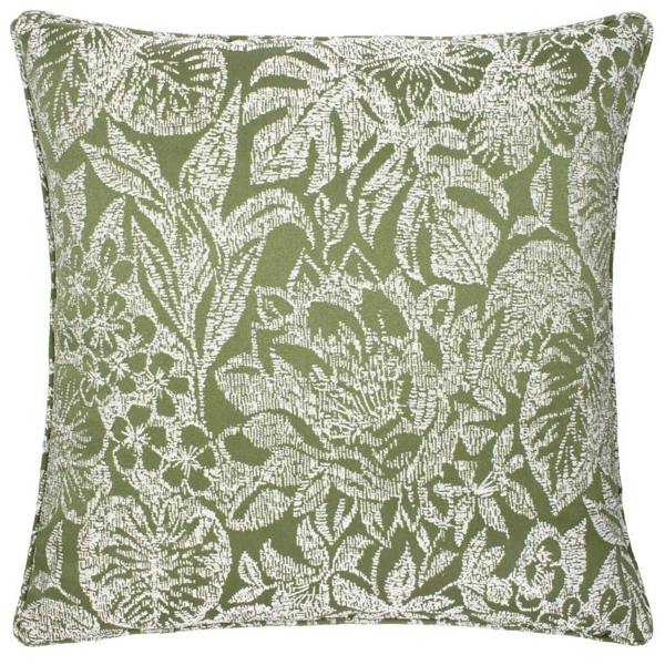 Wylder Bali Jacquard Botanical Cushion Cover - Olive - 