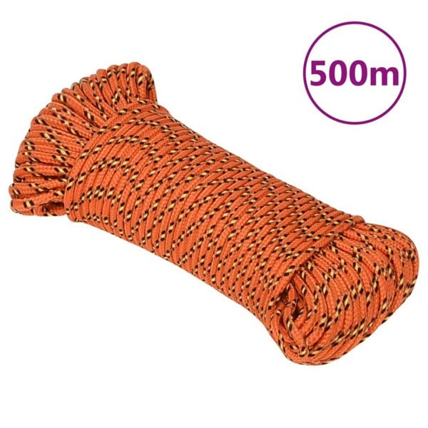 Berkfield Boat Rope Orange 3 mm 500 m Polypropylene