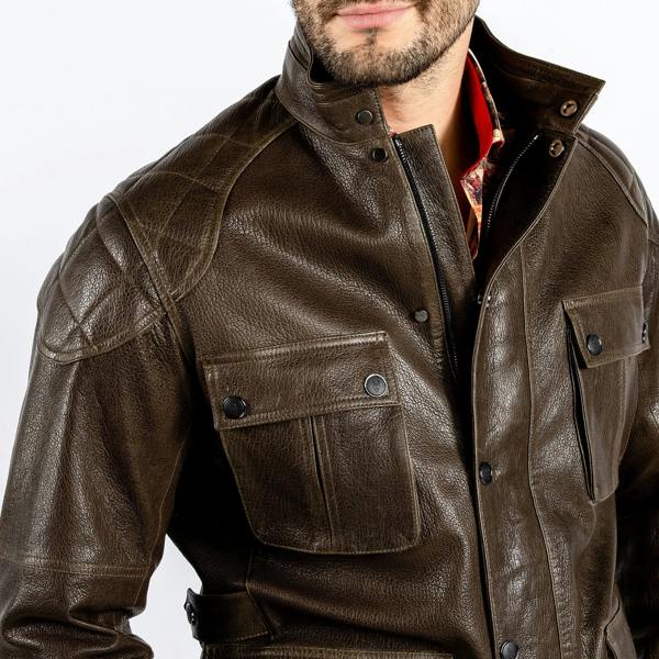 The Expedition Leather Utility Jacket - Premium Men's Patterned Shirt by Claudio Lugli | Bold Design, Tailored Fit, Best Printed Shirts