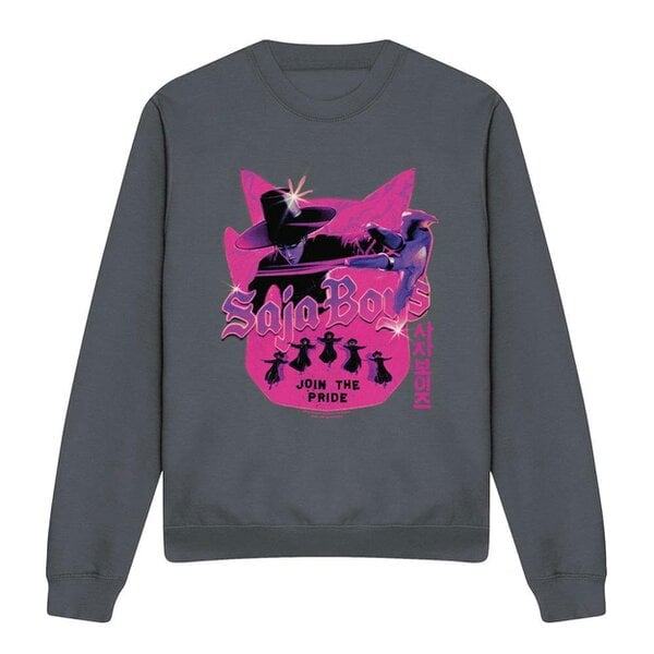 K-Pop Demon Hunters Unisex Adult Saja Boys Jinu Silhouette Sweatshirt - Charcoal
