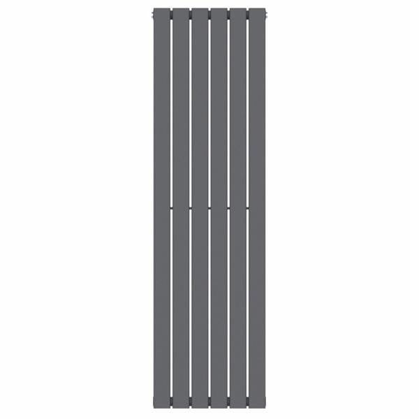 MYHOMEWARE Anthracite Gray 452 x 1600 mm Modern Vertical Flat Panel Designer Radiator Single Panel Radiator Heater