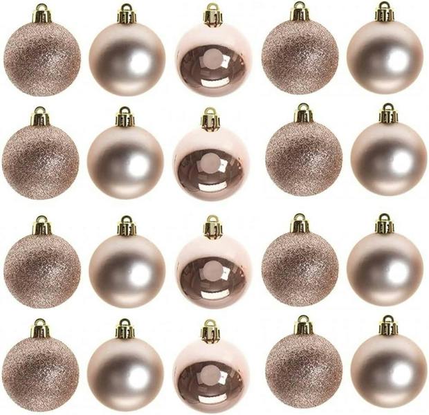 60mm Shatterproof Rose Gold Christmas Baubles in 6 or 18 Piece Pack Sizes image 2