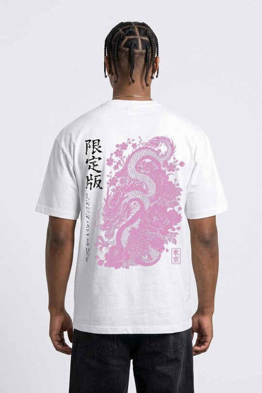 London Attitude Japanese-Inspired Dragon Graphic T-Shirt