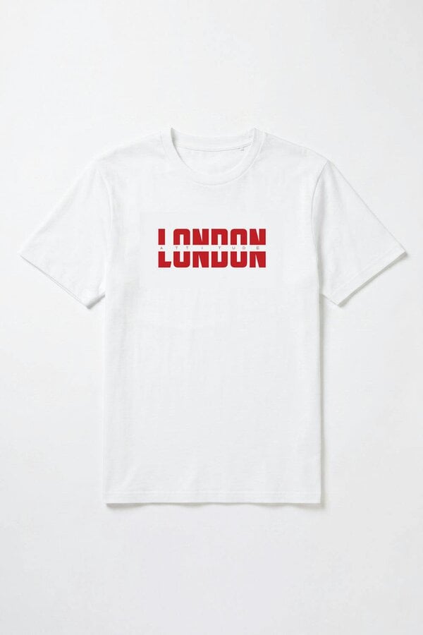 London Attitude Essential Split Red Graphic Premium Organic Cotton T-Shirt