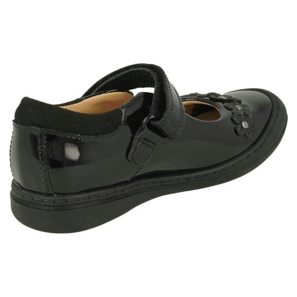 Clarks Girls Clarks Flower Detailed School Shoes Scooter Jump