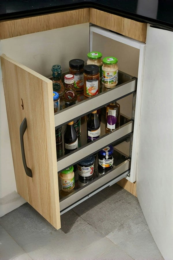 Living and Home 3-Tier Kitchen Cabinet Pull Out Drawer Shelf Storage Organizer 48.5cm W