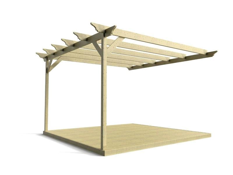 Arbor Garden Solutions Wall Mounted Pergola and Decking Kit Orchid Design