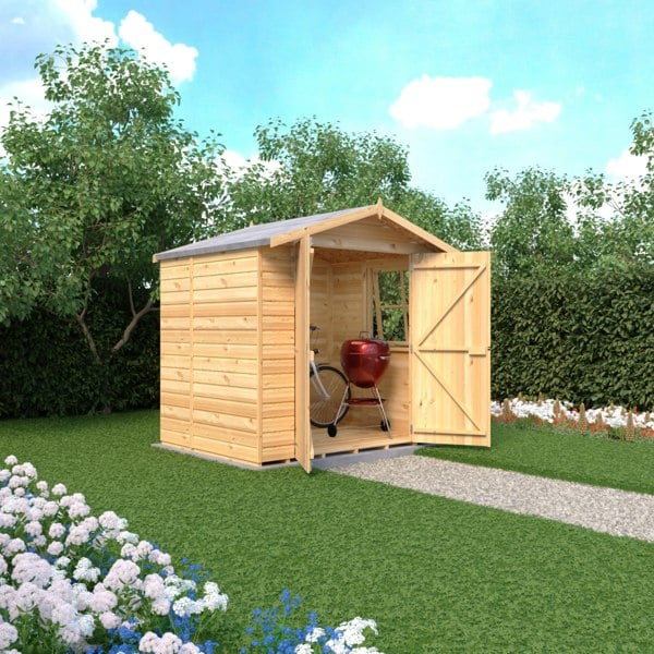 Shire 7x5 double door apex shed 12mm shiplap interlock cladding