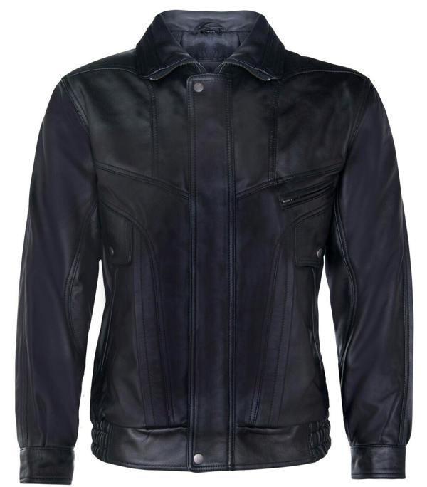 Infinity Leather Mens Leather Bluson Tailored Bomber Jacket