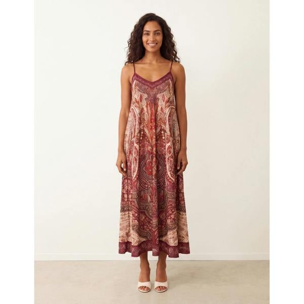 Blue Vanilla Midi Length Dress in Paisley Print