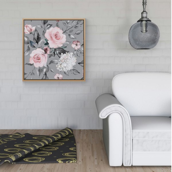 Warren Reed Dusty Pink Roses Framed Canvas