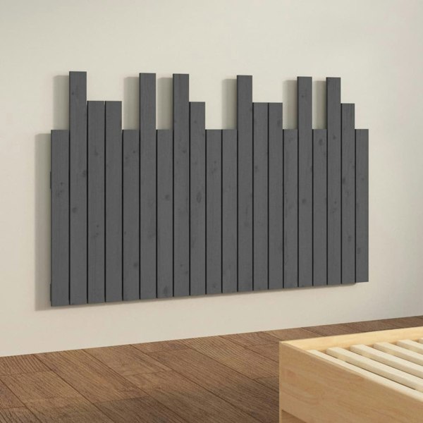 Berkfield Wall Headboard Grey 127.5x3x80 cm Solid Wood Pine