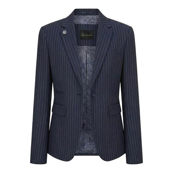 TPW-37 - Women's 3 Piece Navy Blue Pinstripe Suit - TruClothing.com - 4