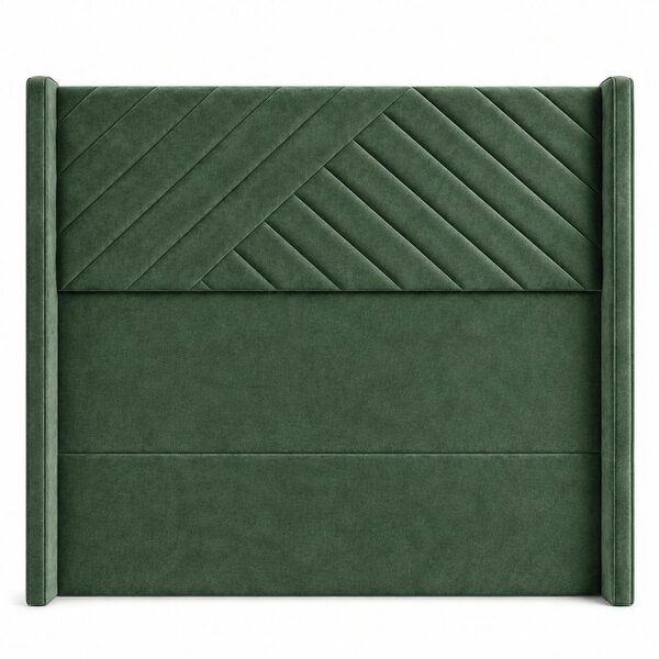 Great British Beds Sandra Winged Headboard - Green Plush