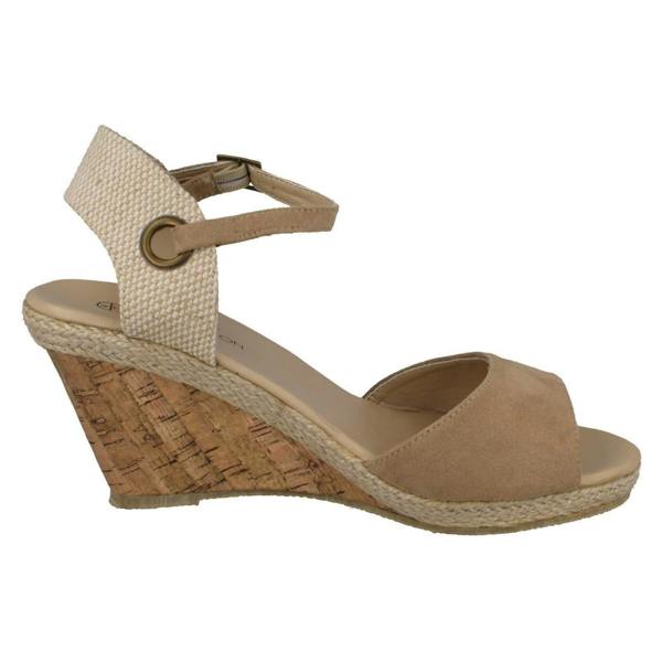Spot On Ladies Spot On Cork Wedge Sandals F2265