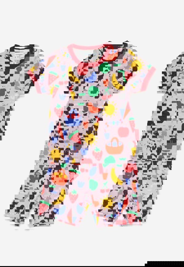 Organic Picnic Print Short Pyjamas - Toby Tiger