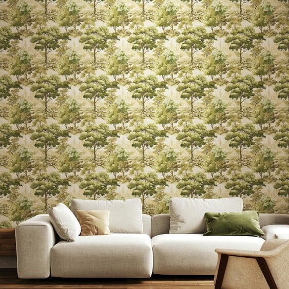 Hoopla Walls Woodland Grove - Sage & Stone 10m Wallpaper