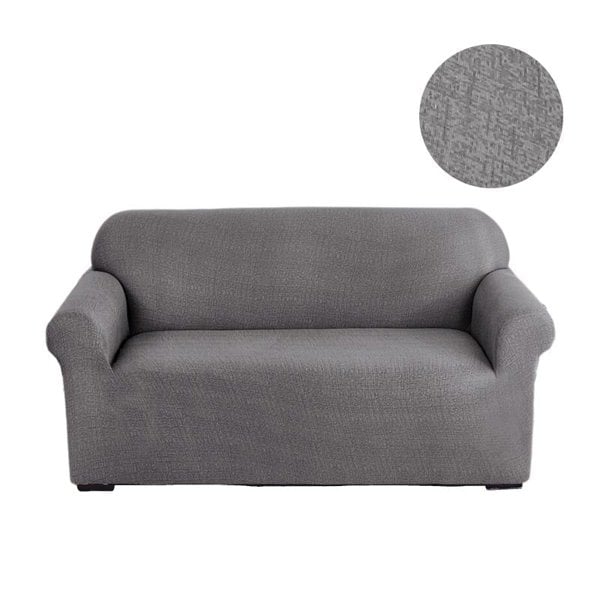 Anyhouz Anyseat 3 Seater Sofa Cover Solid Gray Style and Protection For Living Room Sofa Chair Elastic Stretchable Slipcover