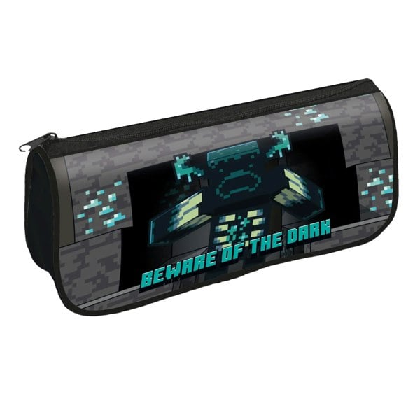 Minecraft Beware Of The Dark Logo Pencil Case - Green/Black