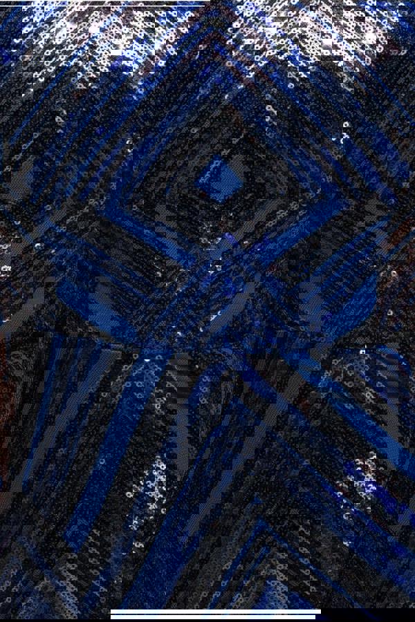 Geometric Sequin Sleeveless Maxi - Royal Blue DR3461