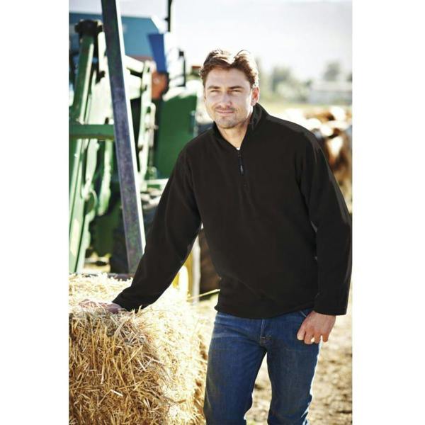 Regatta Mens Micro Zip Neck Fleece Top (170 GSM) - Black - 