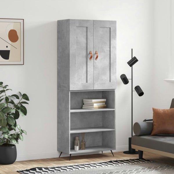 Berkfield Highboard Concrete Grey 69.5x34x180 cm Engineered Wood