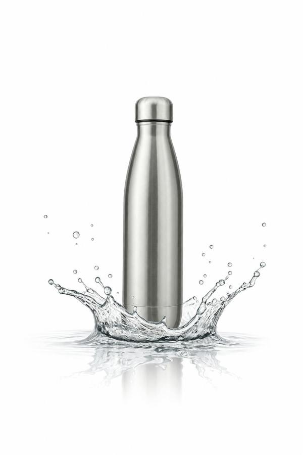 Dyzi 500ml Stainless Steel Water Bottle Leak Proof BPA Free Silver