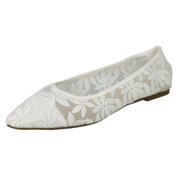 Spot On Ladies Spot On Flowery Ballerinas