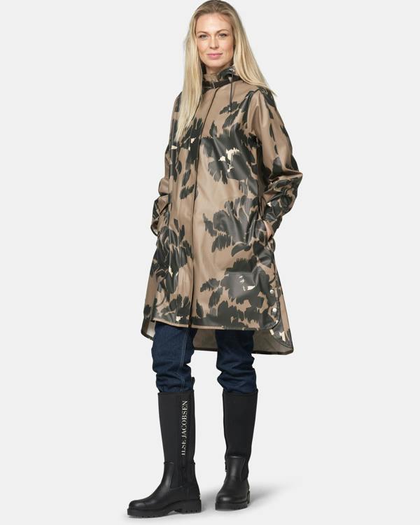Ilse Jacobsen Rain Print Womens A - Line Rubberised Raincoat - Floral Decors 732 | CHO | Designer Womens Rain Coats