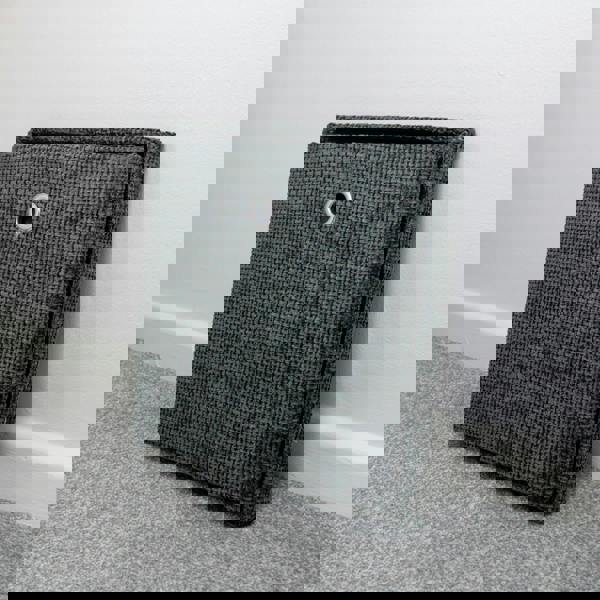 JVL Metro Foldable Fabric Storage Cube with Lid for Home Organisation, Black